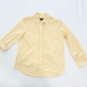 Jones New York Women's Yellow Striped Blouse